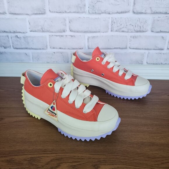 ❤️Converse Run Star Hike Platform Color Pop Leather 6.5 Men Shoes Orange A16289C - Picture 2 of 9